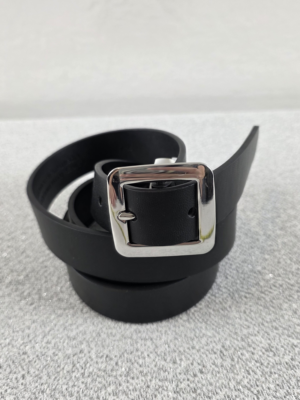 Target Basic Black Faux Leather Belt Silver Toned Buckle XL
